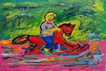 A Boy On A Red Horse (3095x2653)
